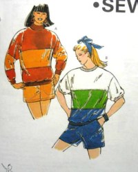 1983 1990 STRETCH KNIT SWEATSHIRTS, SHORTS PATTERN XS-XL